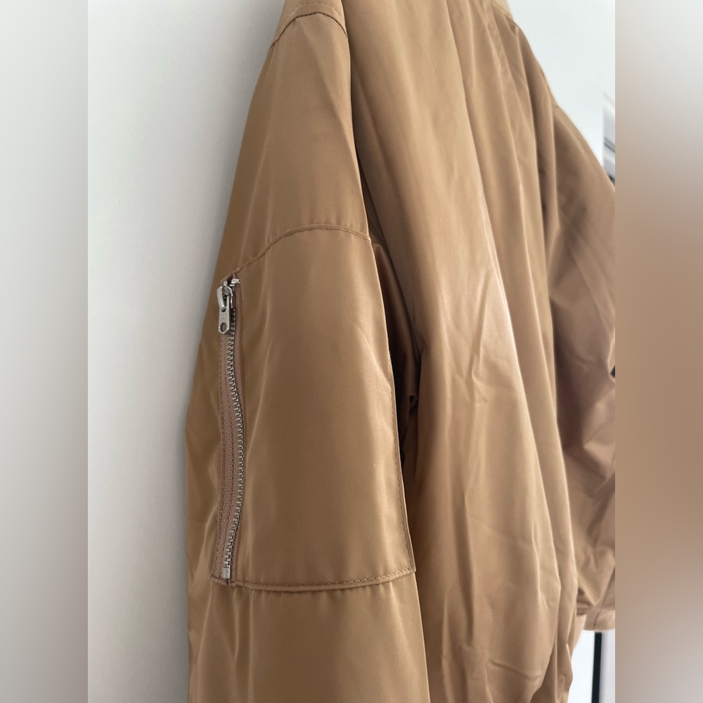 NWT Abercrombie & Fitch Brown Tan Bomber Jacket XXS - Picture 6 of 10